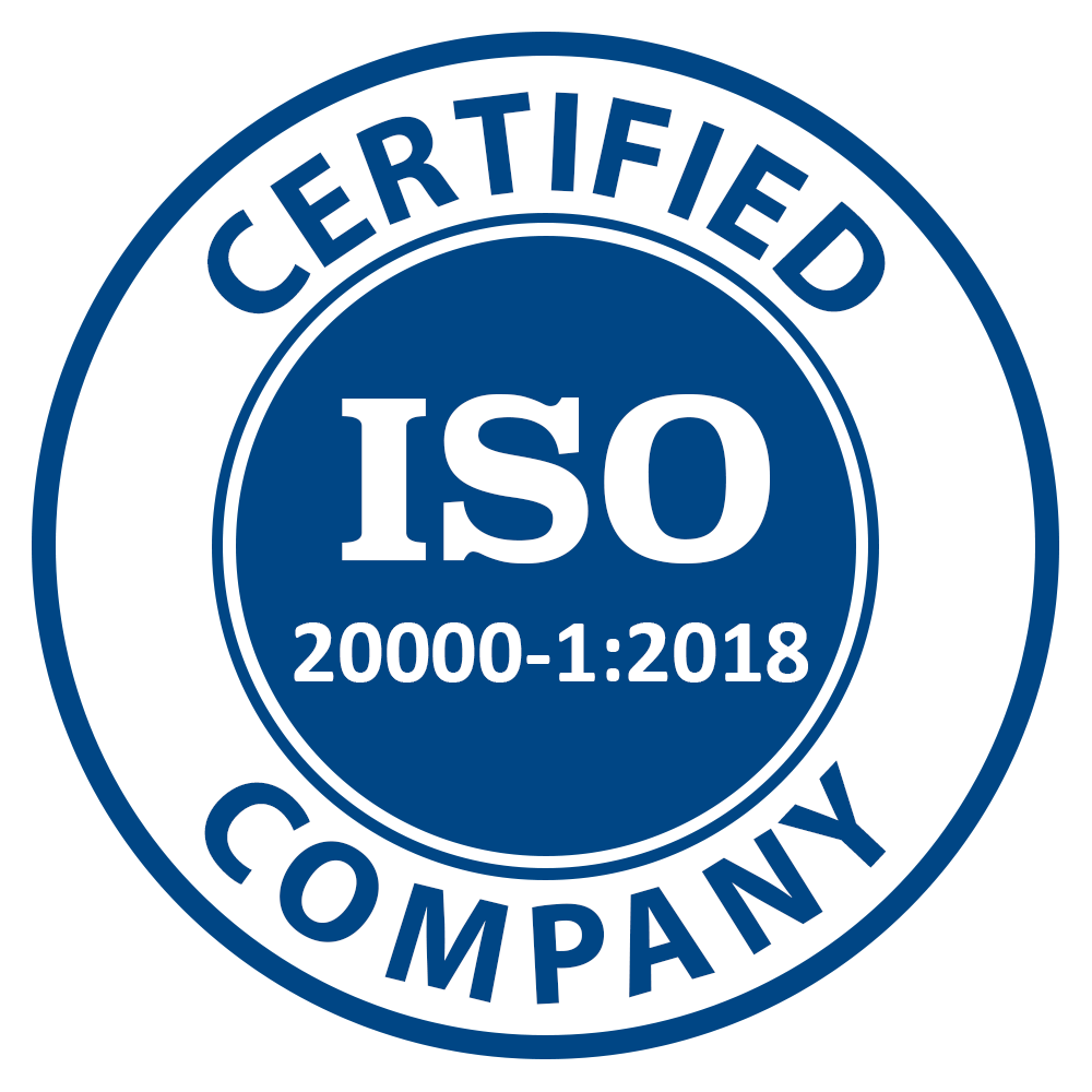 Certified: ISO/IEC 20000-1:2018 – Information Technology Service Management