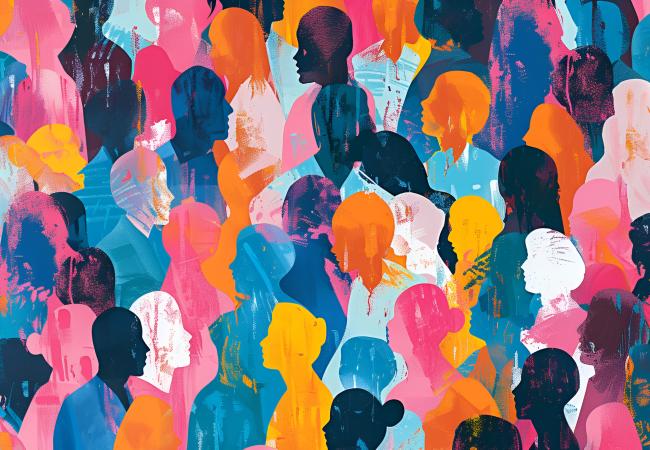 abstract art depiction of multiple people