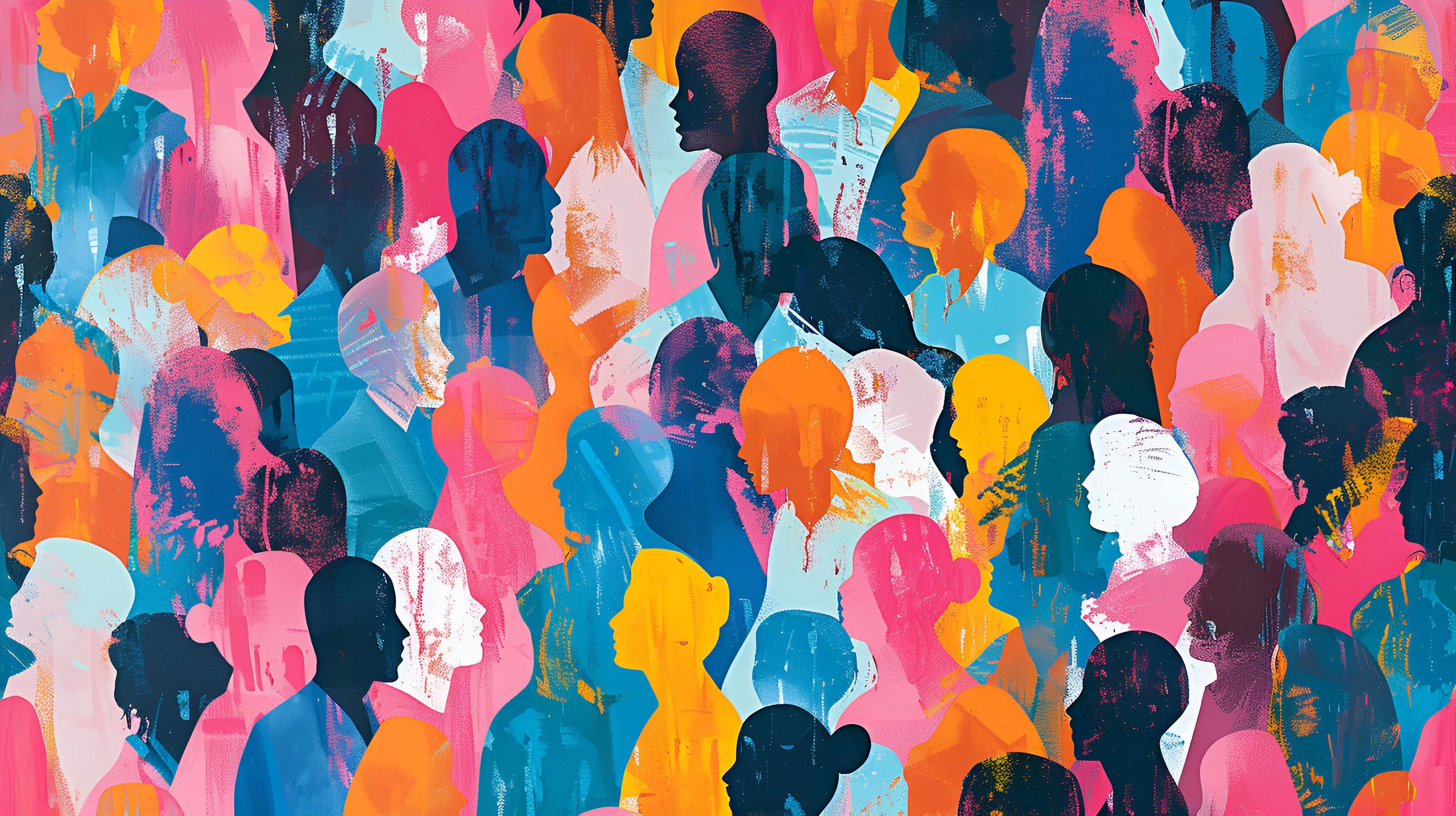 abstract art depiction of multiple people