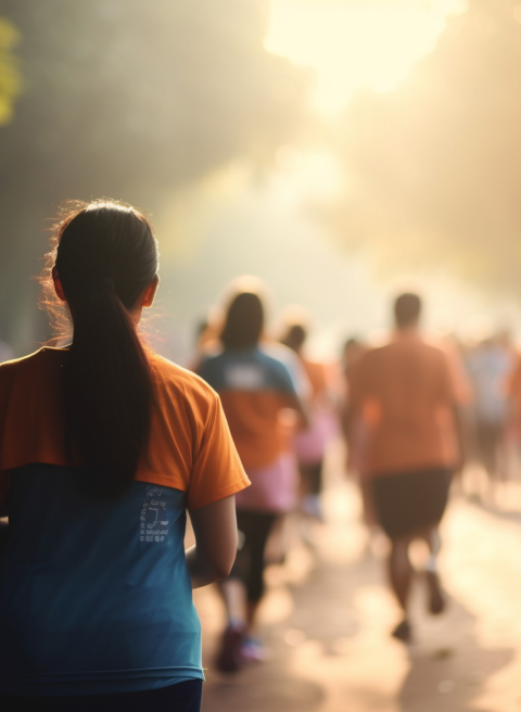 People running marathon as part of philanthropic efforts